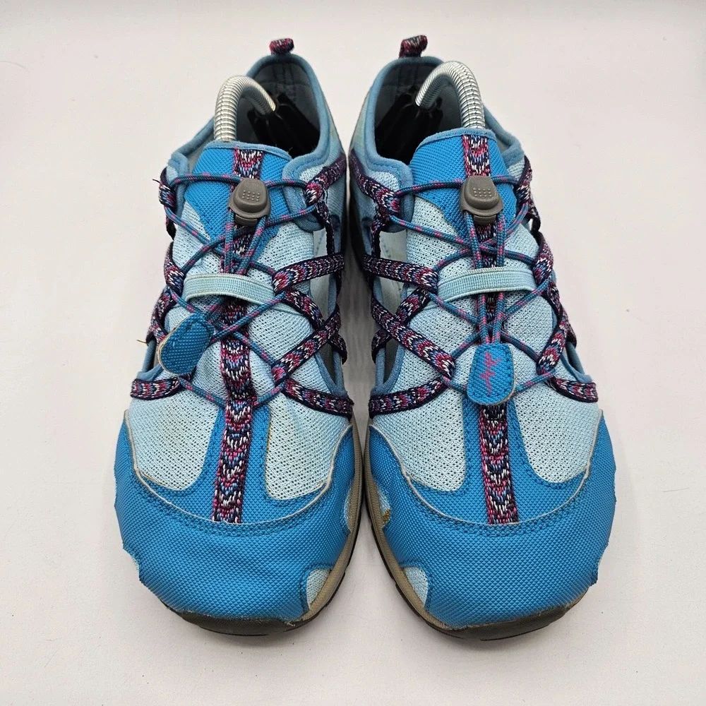 Chaco Outcross Hiking Water Shoes‎ Youth Size 5 Blue Mesh Bungee Laces